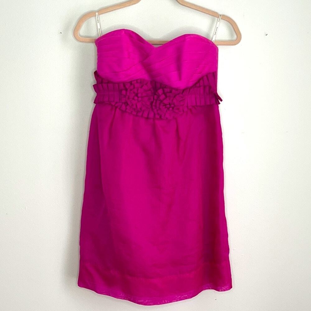 Phoebe Couture 100% silk strapless cocktail dress